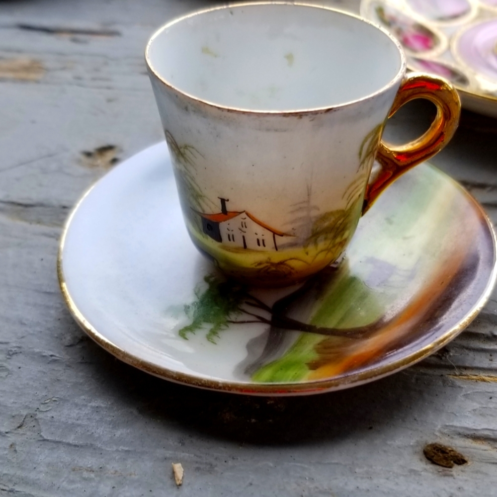 Miniature teacup set farm house style